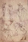 LEONARDO da Vinci Study fur the adoration of the Konige France oil painting artist